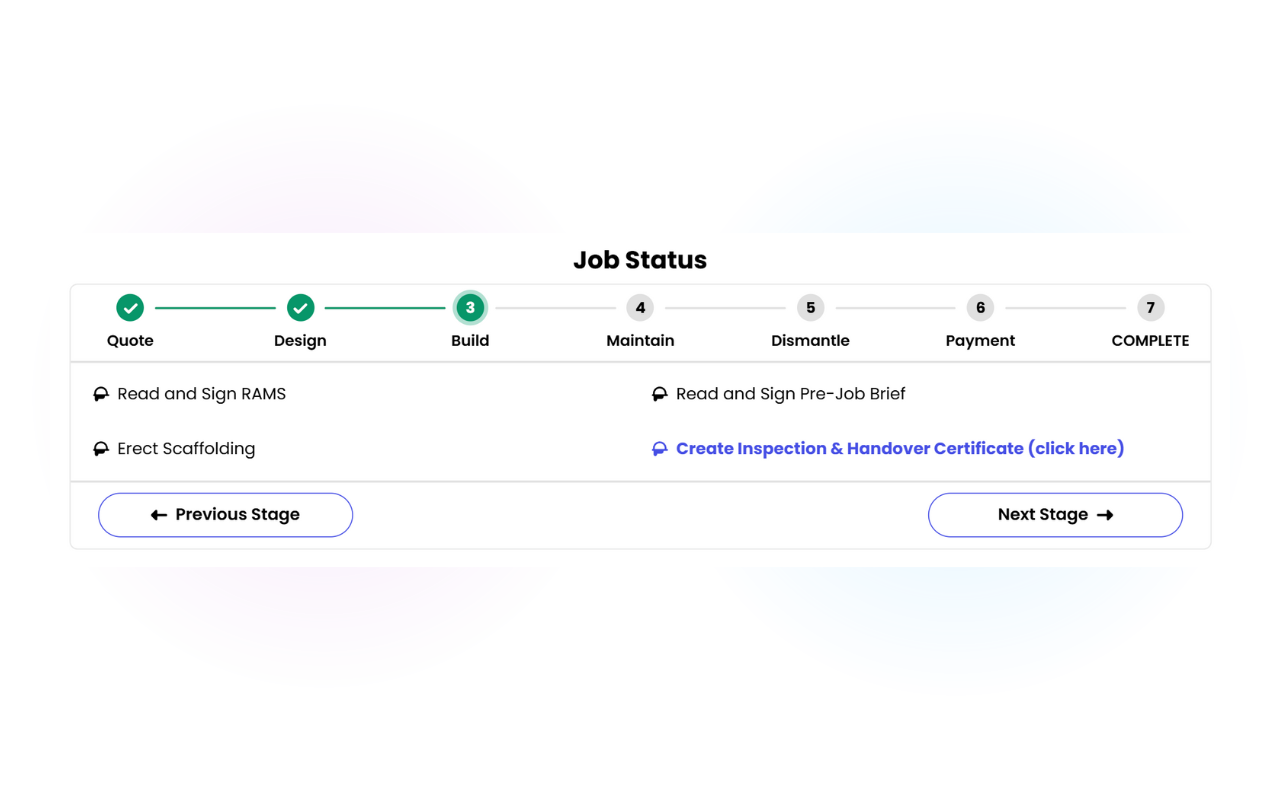 Image showing job stages